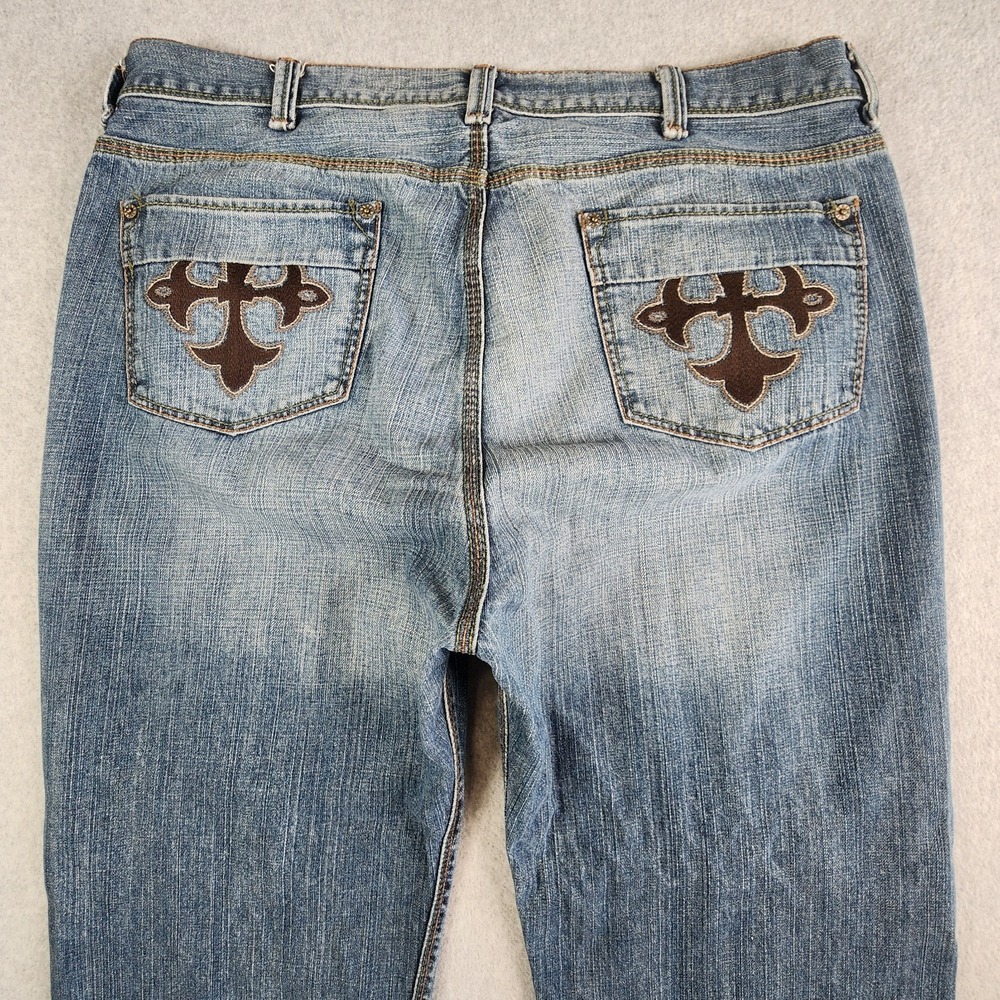 Vintage DKNY Jeans Mens 38x28 Blue Wash Wide Straight Leg Baggy Y2K Tag 38x30
